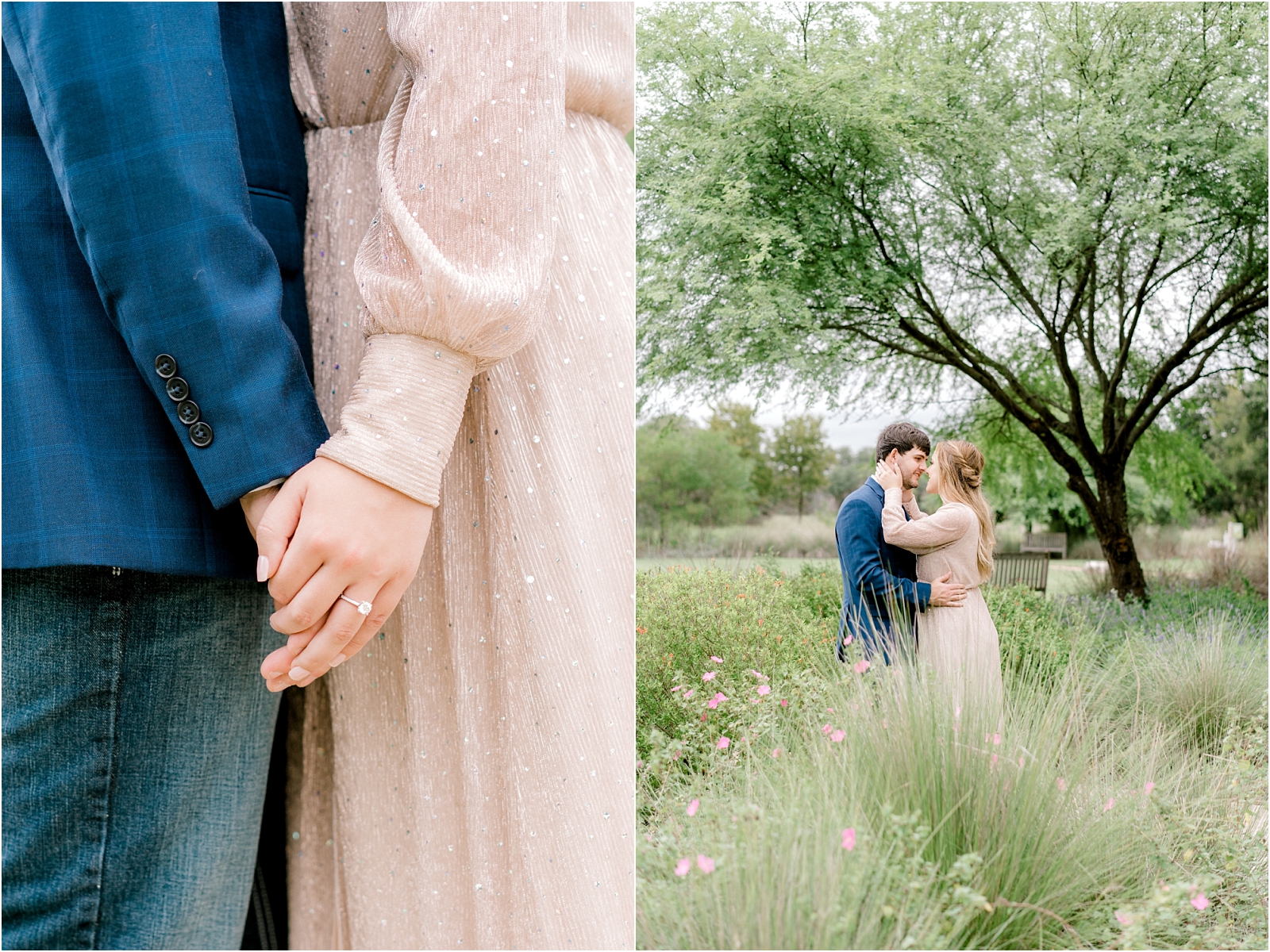 Engagement session at Lady Bird Johnson Wildflower Center