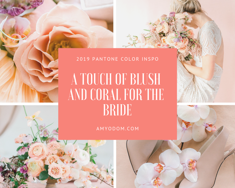 A touch of blush and coral for the bride