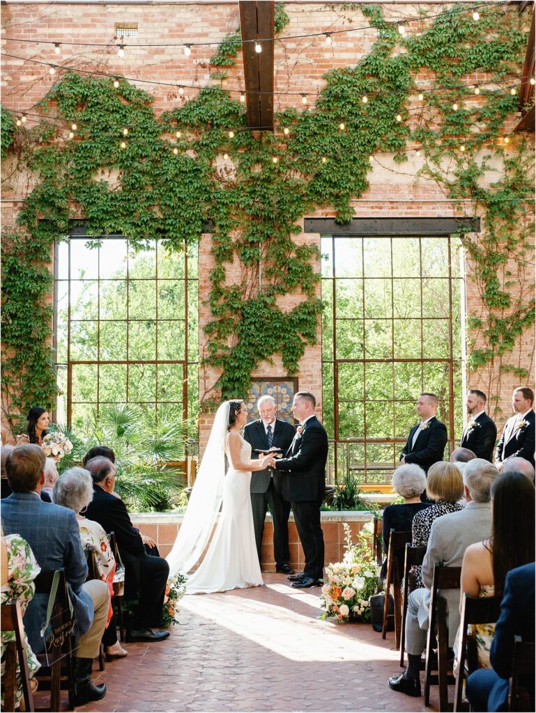 Wedding ceremony in the courtyard at Hotel Emma.
